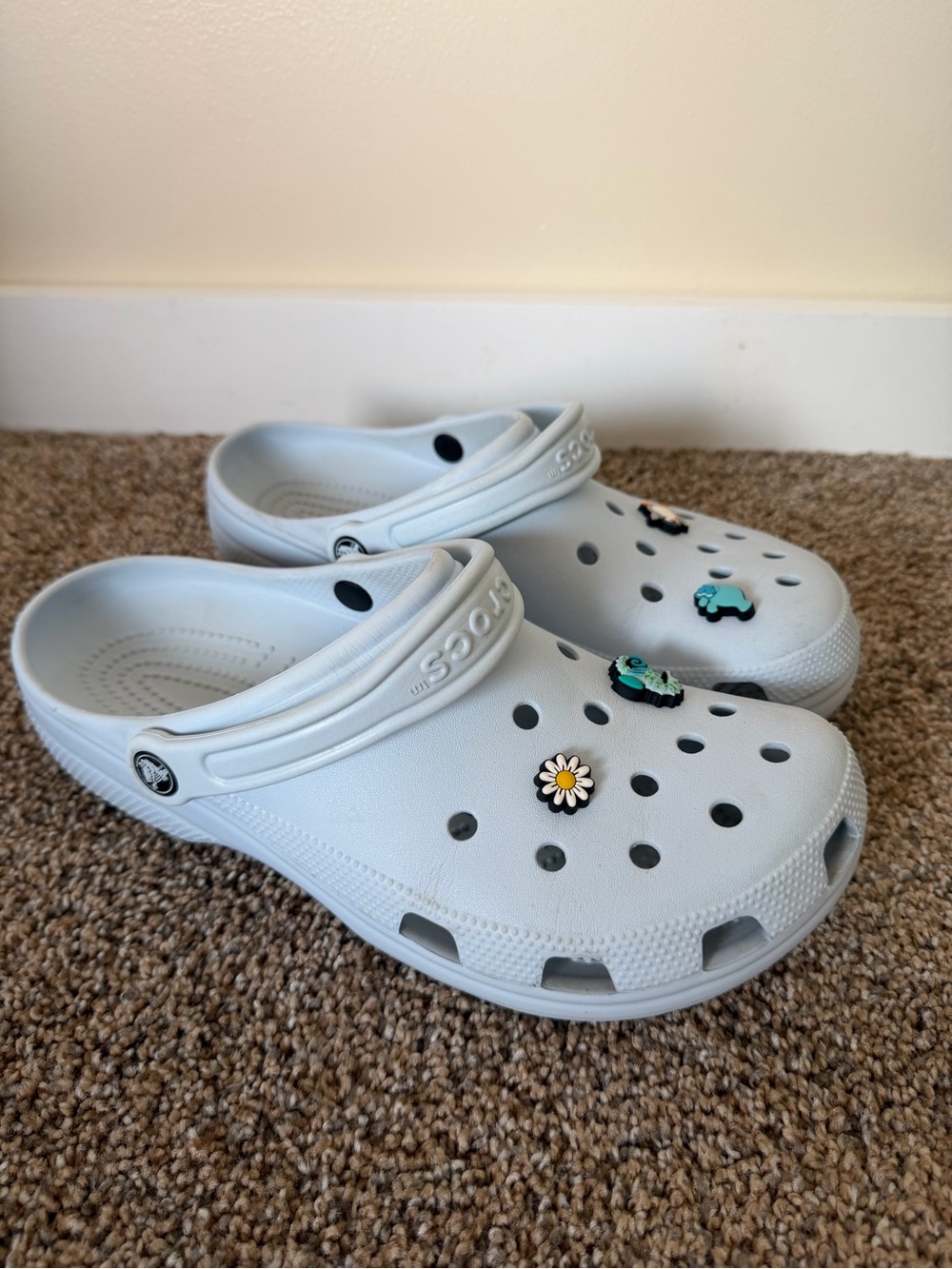 CROCS Light Blue Clogs with Jibbetz